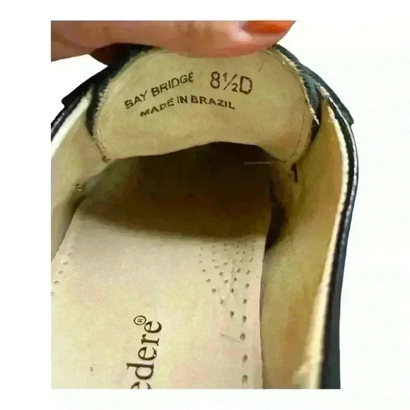 LIKE NEW Belvedere Bay Bridge Lace Up Oxford Shoes Men Size 8.5D Black Leather - Picture 10 of 16